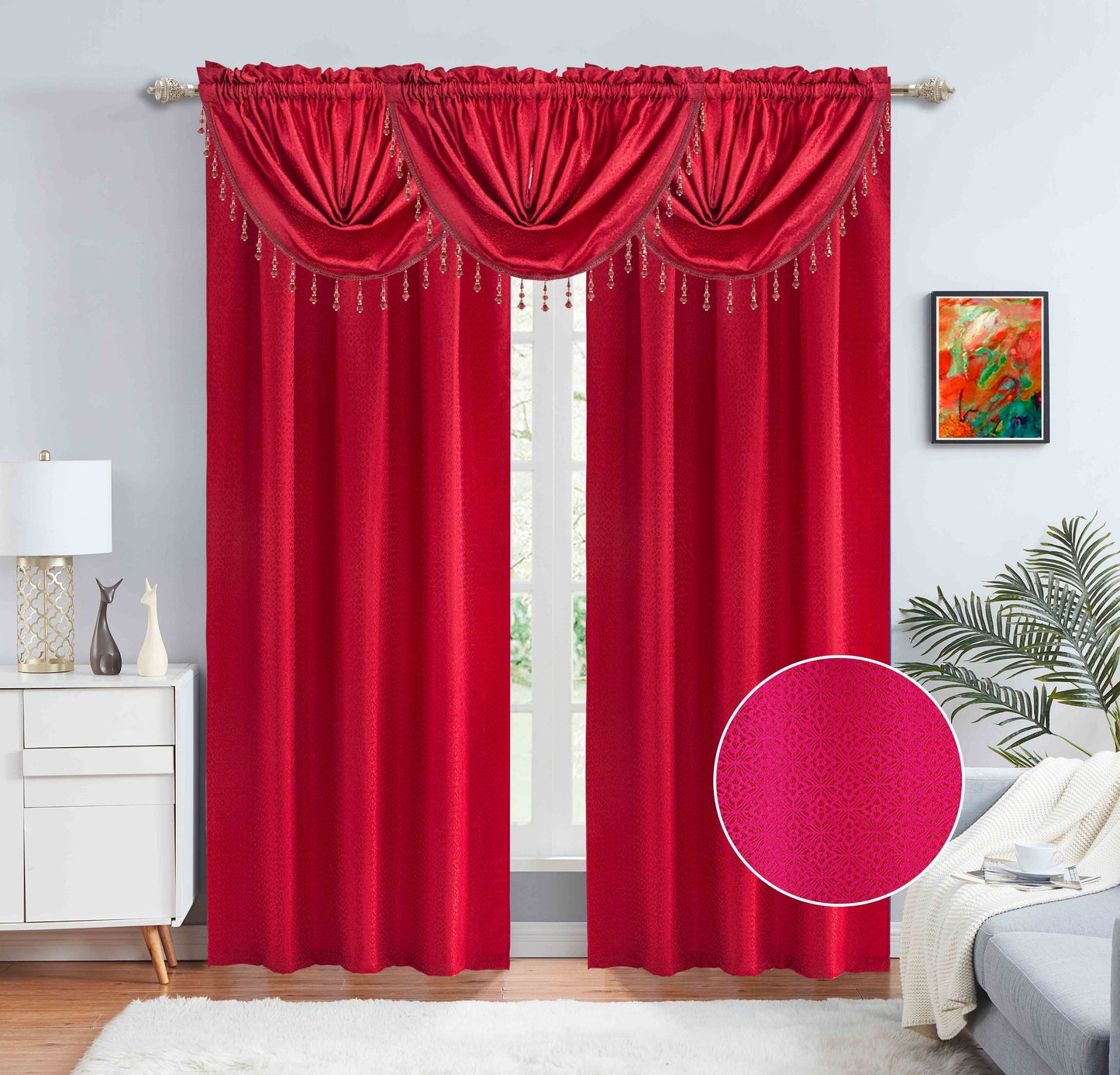 Denise - Embroidered Macrame Jacquard Panel - Valance sold separately - Glory Home Design