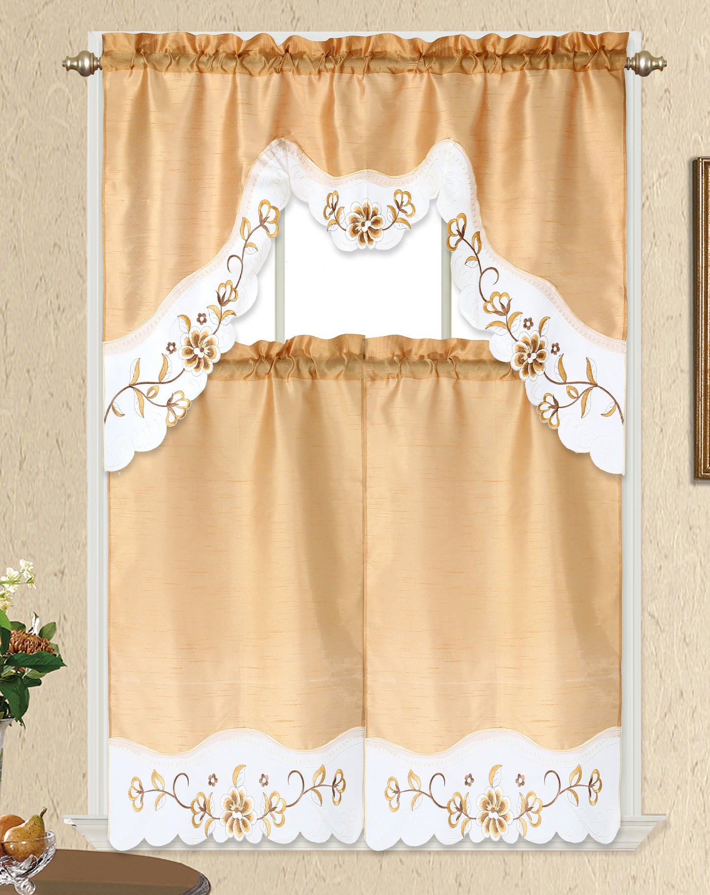 3 Piece - Kitchen Curtain - DALIA - Glory Home Design