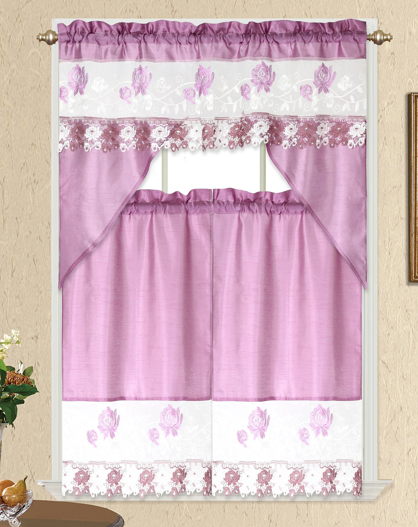 3 Piece - Kitchen Curtain - ERIN
