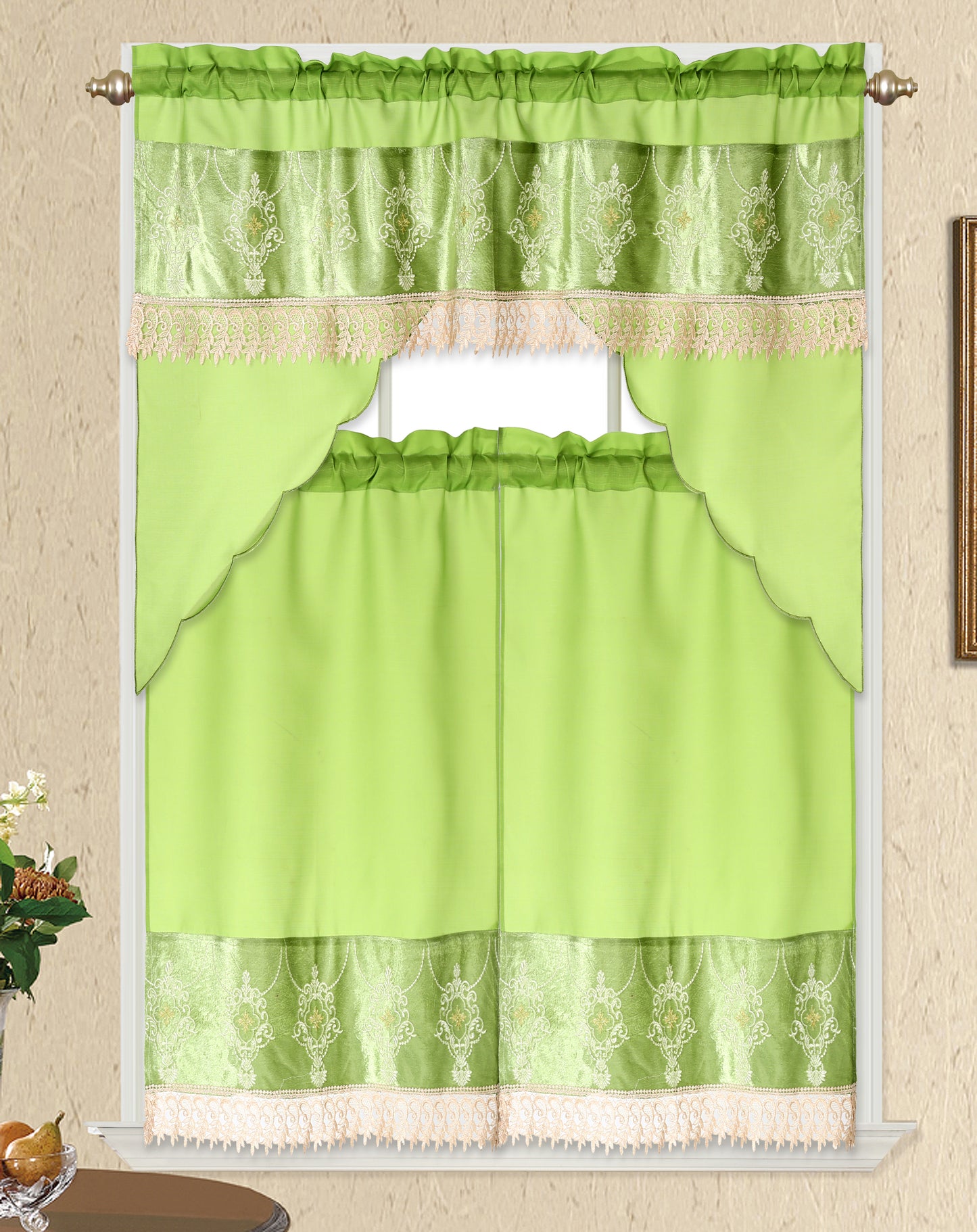 3 Piece - Kitchen Curtain - JOCELYN