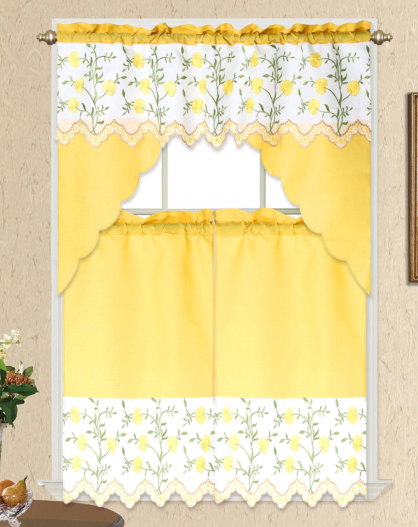 3 Piece - Kitchen Curtain - Lena