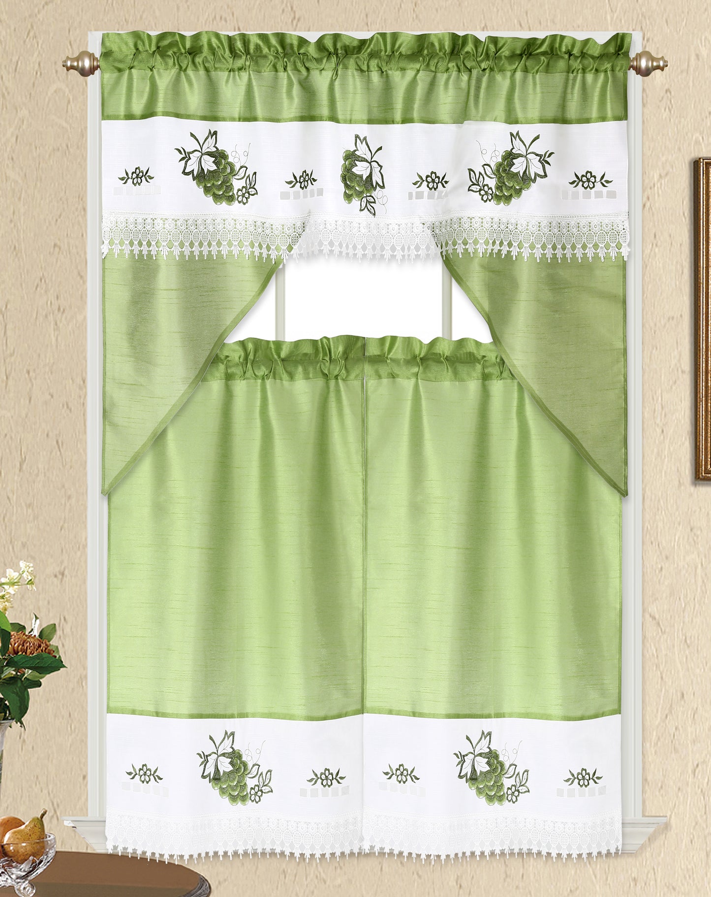 3 Piece - Kitchen Curtain - Louisa
