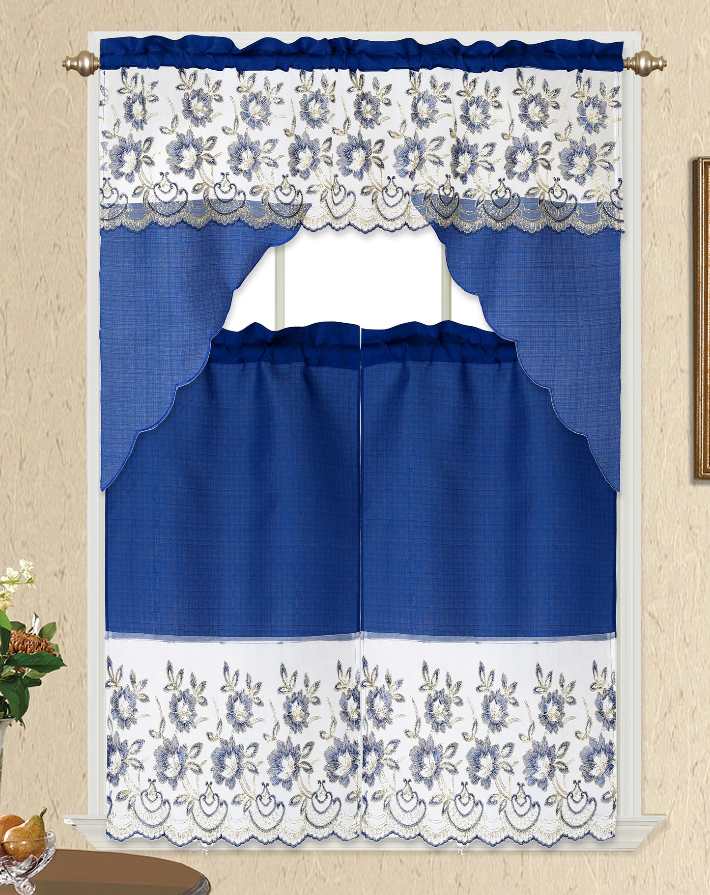 3 Piece - Kitchen Curtain - Macie