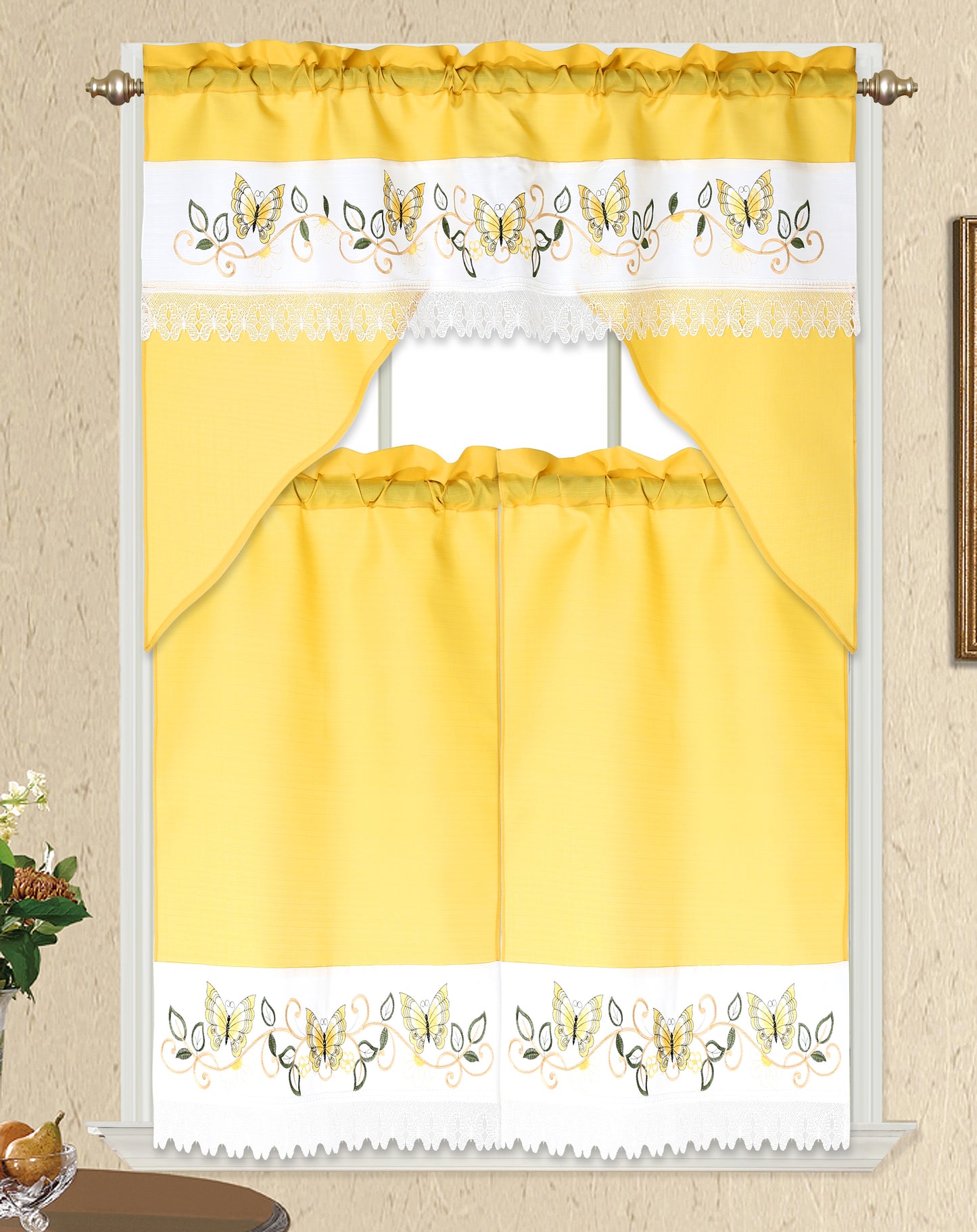 3 Piece - Kitchen Curtain - RAQUEL