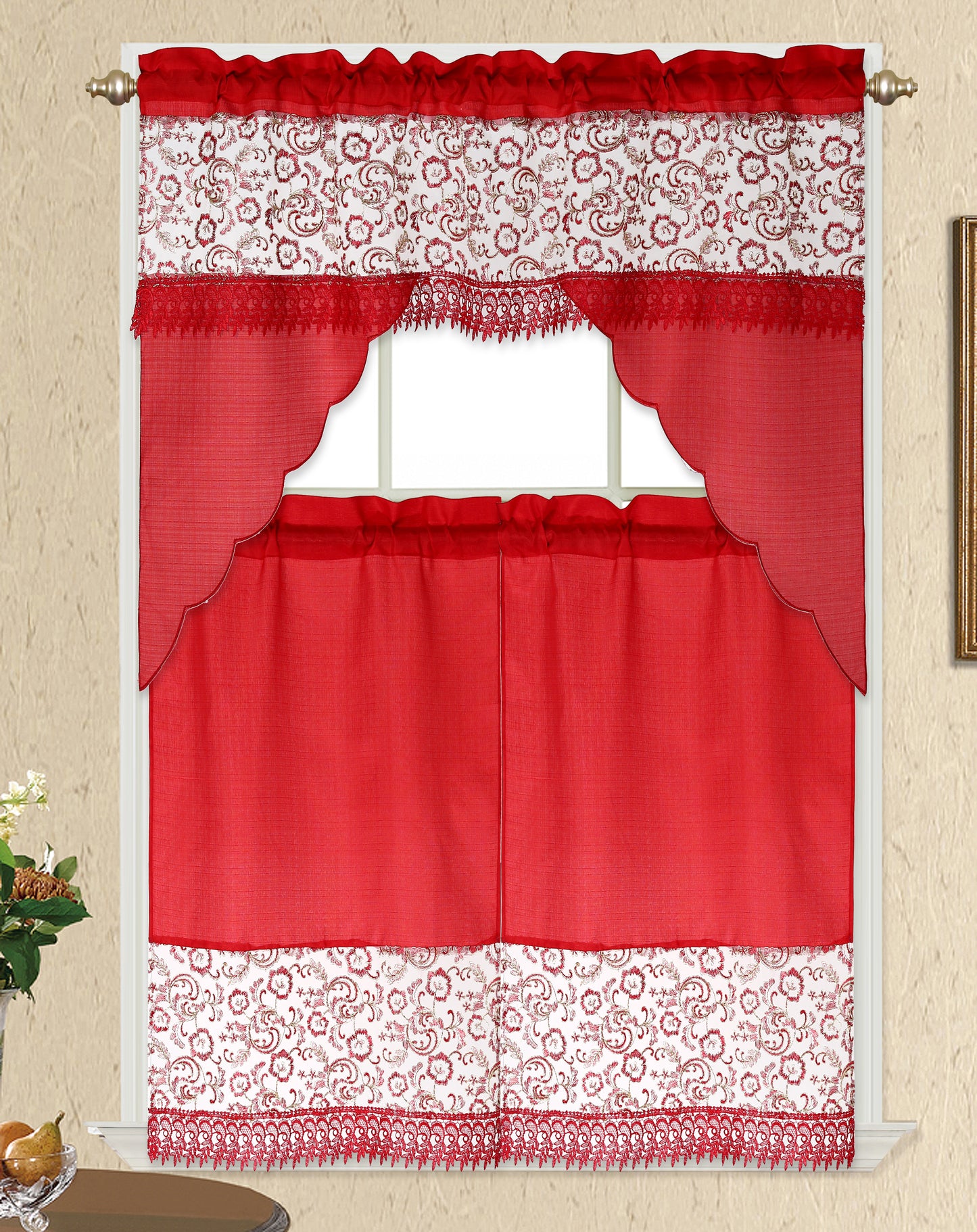 3 Piece - Kitchen Curtain - RIFKAH