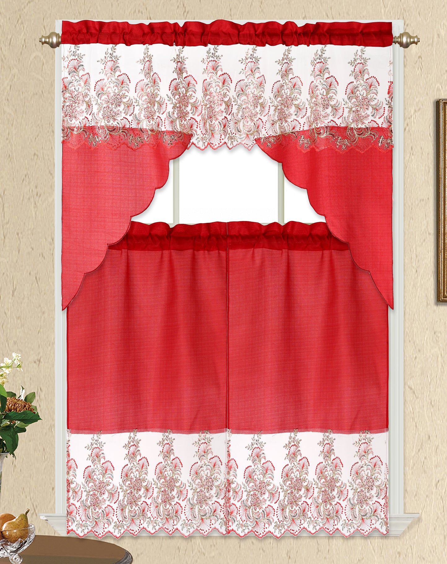 3 Piece - Kitchen Curtain - Tori