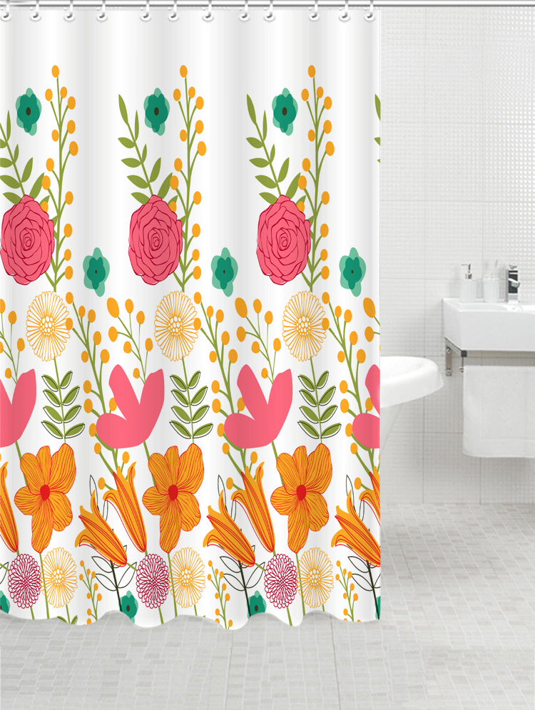 Shower Curtain with Metal Roller Hooks - Glory Home Design