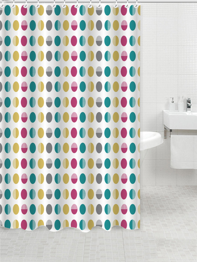 Shower Curtain with Metal Roller Hooks - Glory Home Design