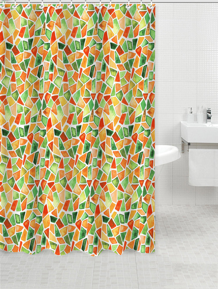 Shower Curtain with Metal Roller Hooks - Glory Home Design