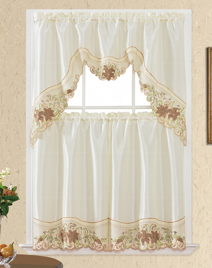 3 Piece - Kitchen Curtain - Angelina - Glory Home Design