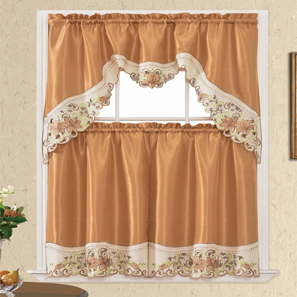 3 Piece - Kitchen Curtain - Angelina - Glory Home Design