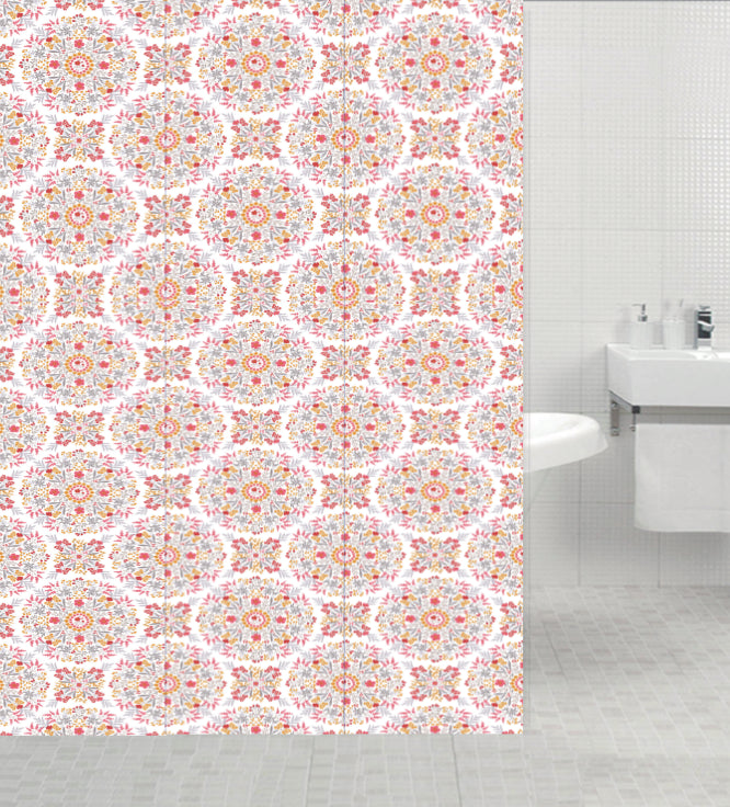 Shower Curtain with Metal Roller Hooks - Glory Home Design