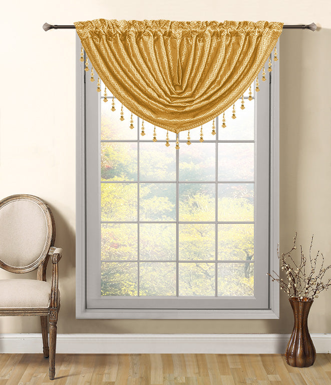 Ruby Complete Set 2 Panels & 3 Valances - - Glory Home Design