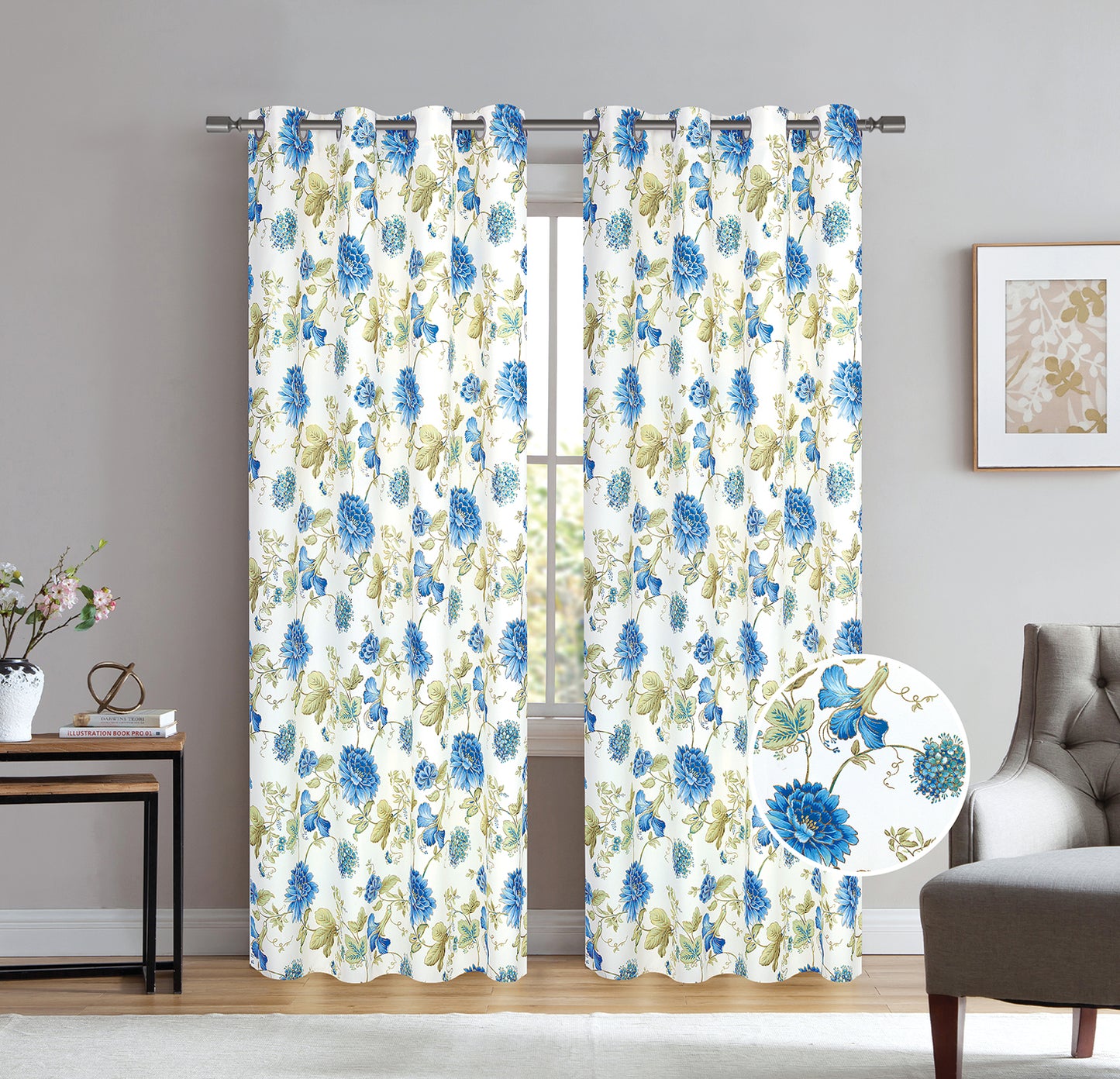 Jemma - Foil Printed Blackout Grommet Panel - Glory Home Design