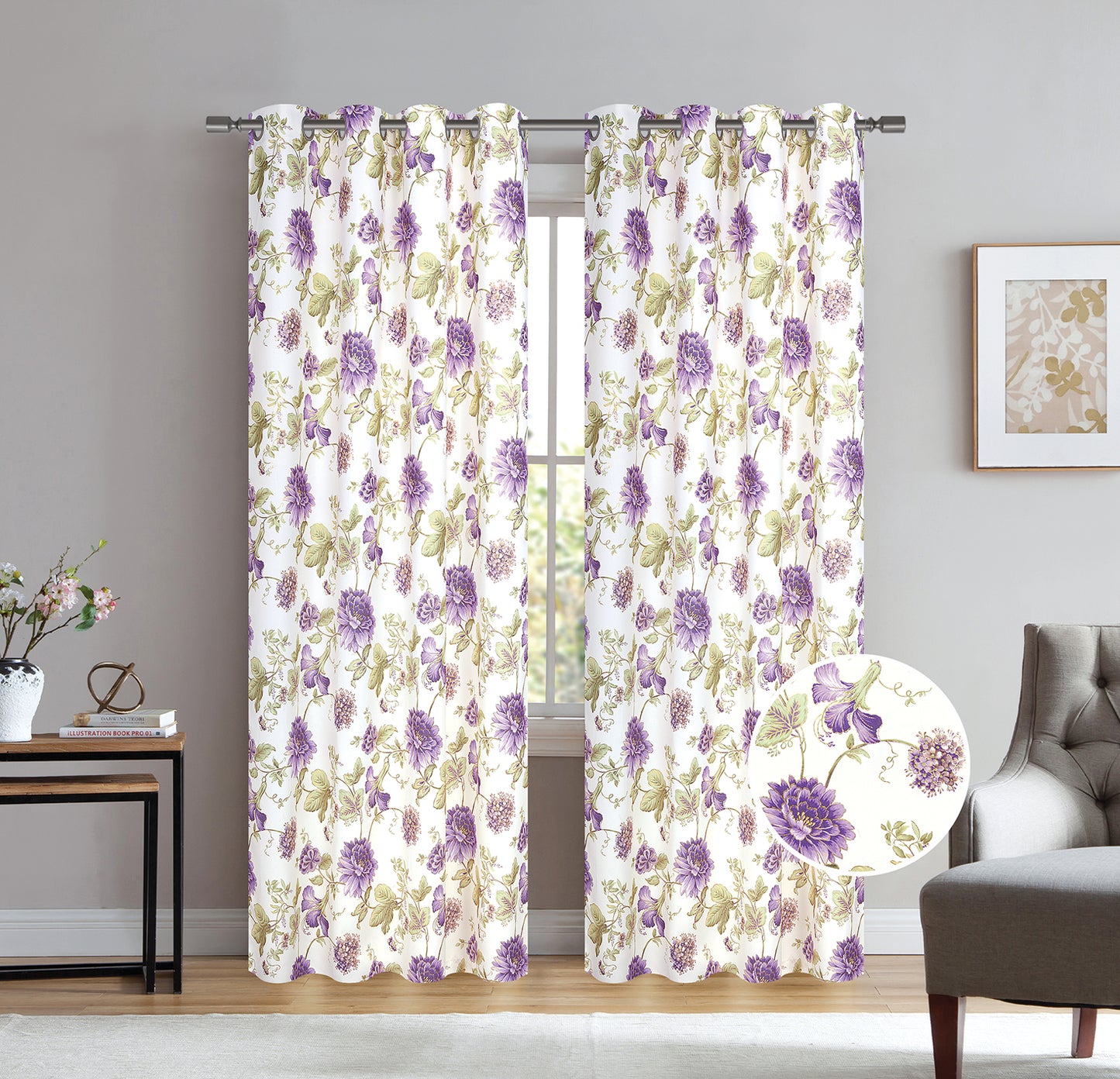Jemma - Foil Printed Blackout Grommet Panel - Glory Home Design