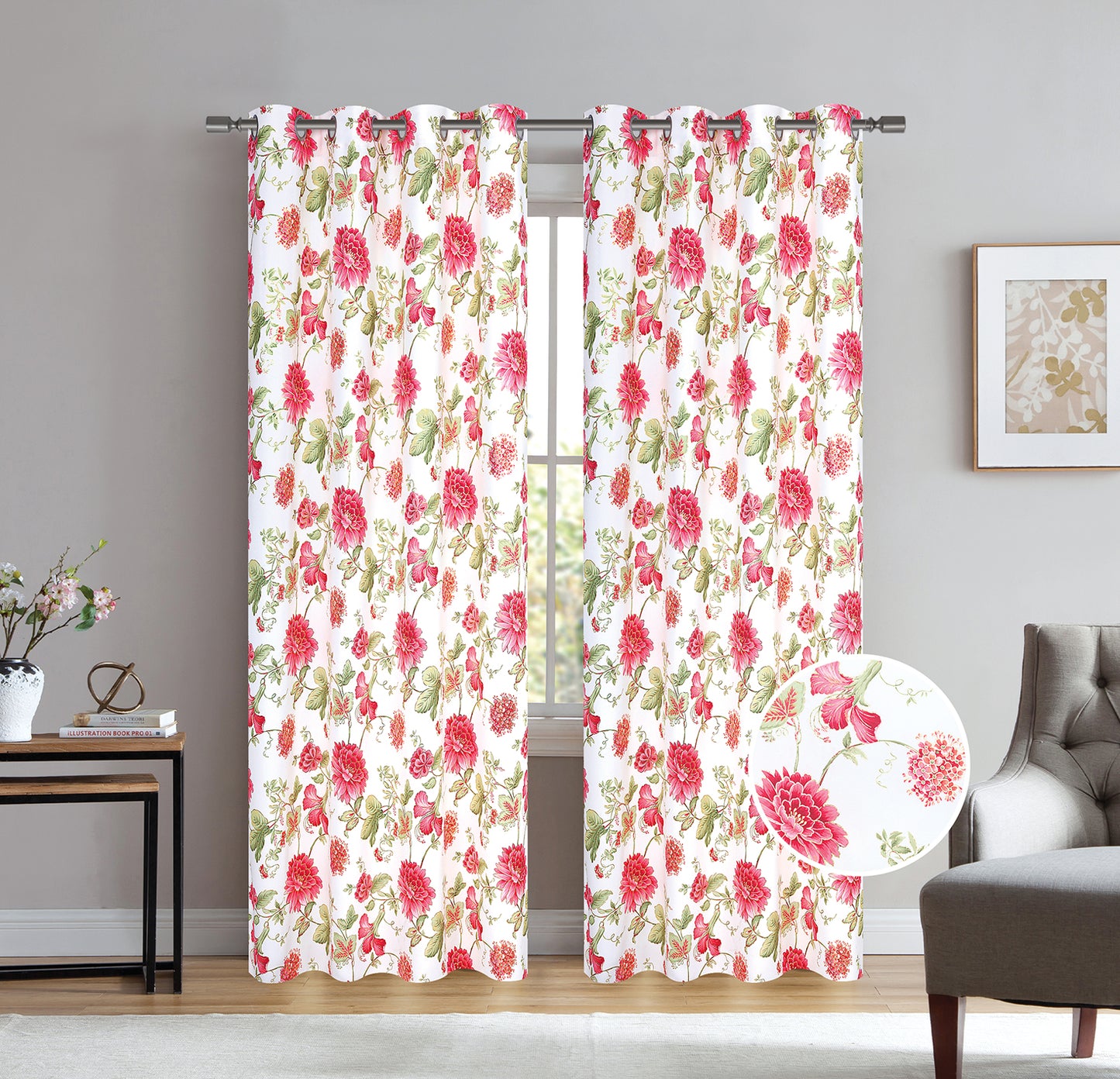 Jemma - Foil Printed Blackout Grommet Panel - Glory Home Design