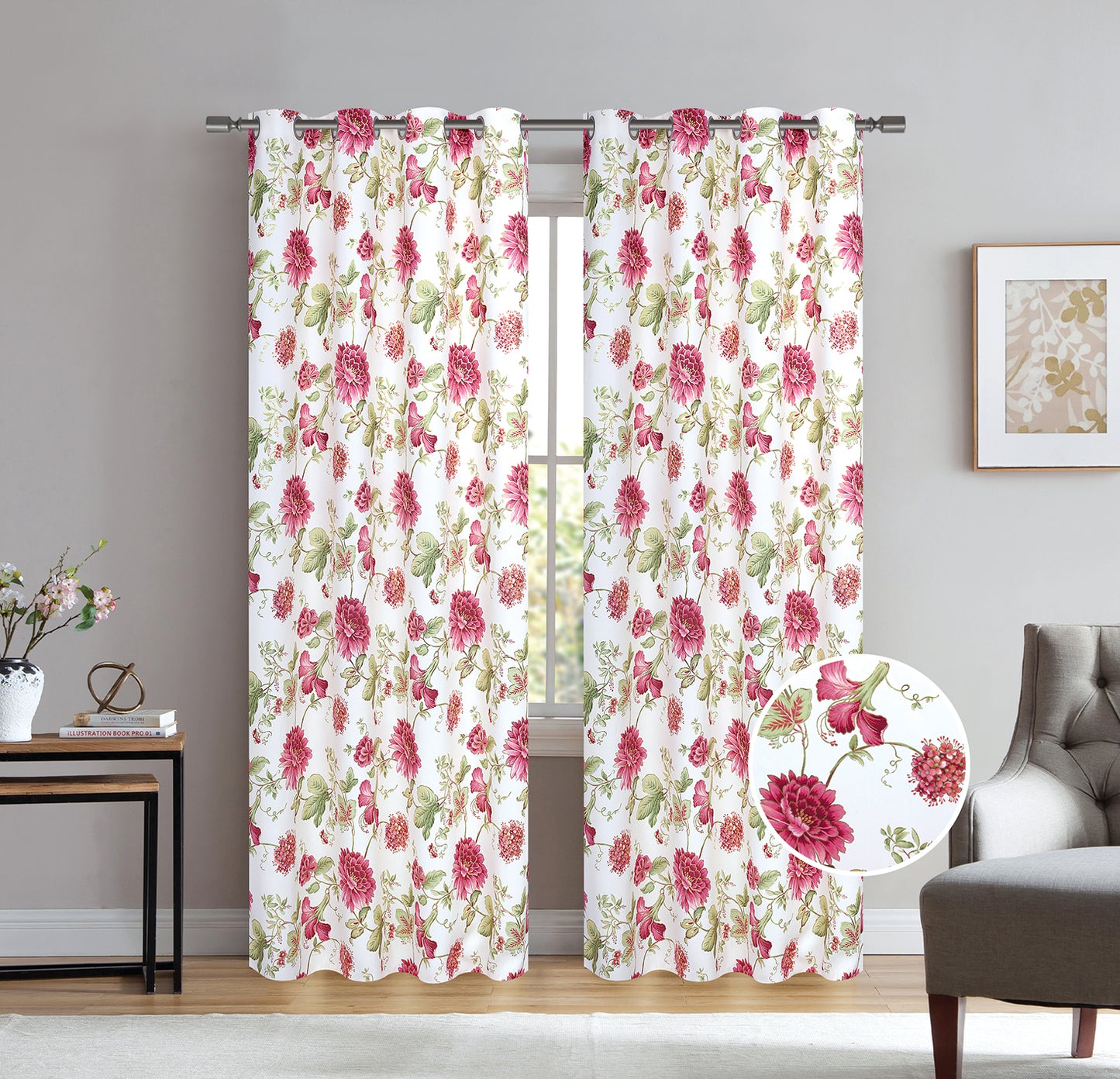 Jemma - Foil Printed Blackout Grommet Panel - Glory Home Design