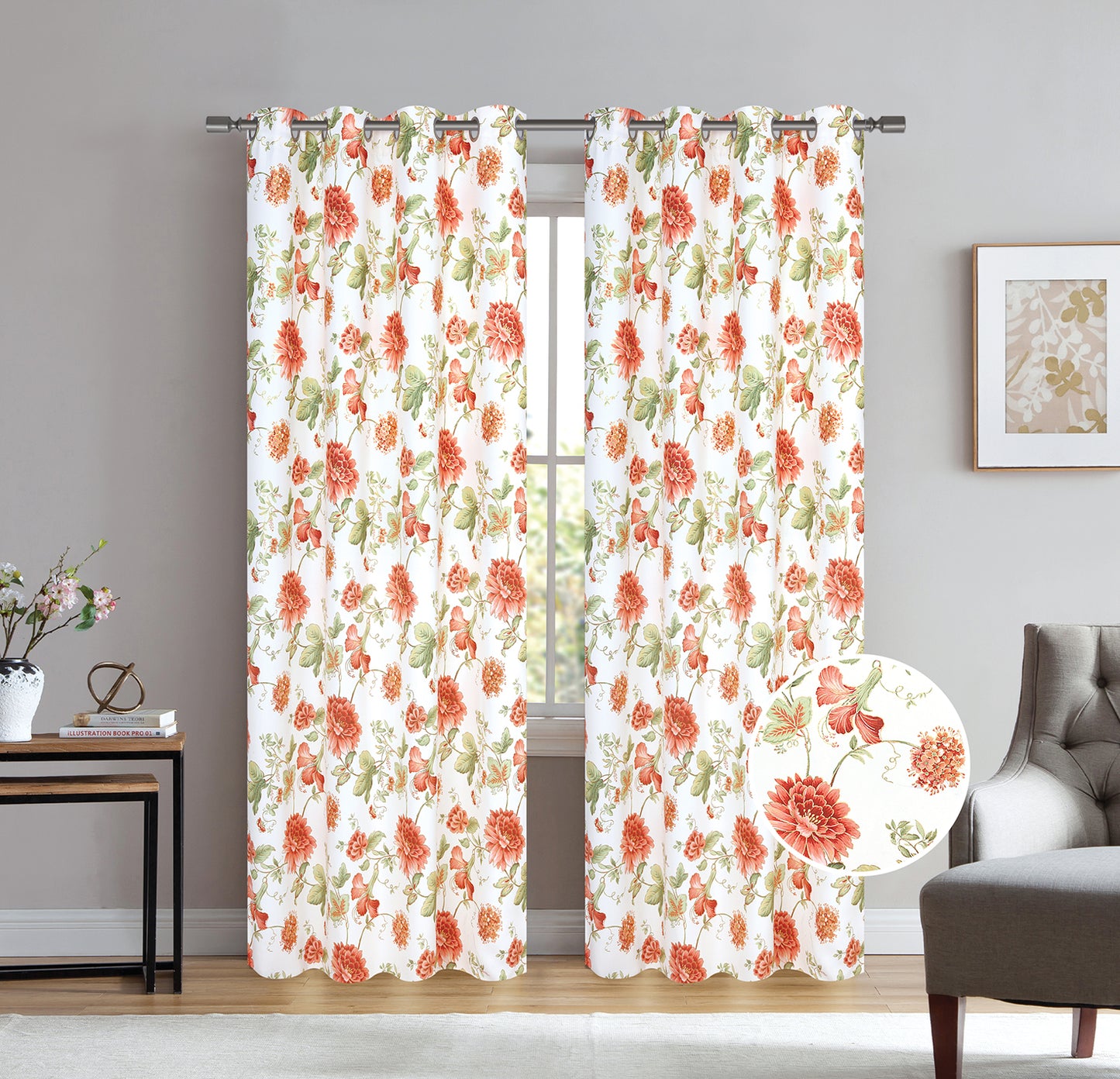 Jemma - Foil Printed Blackout Grommet Panel - Glory Home Design