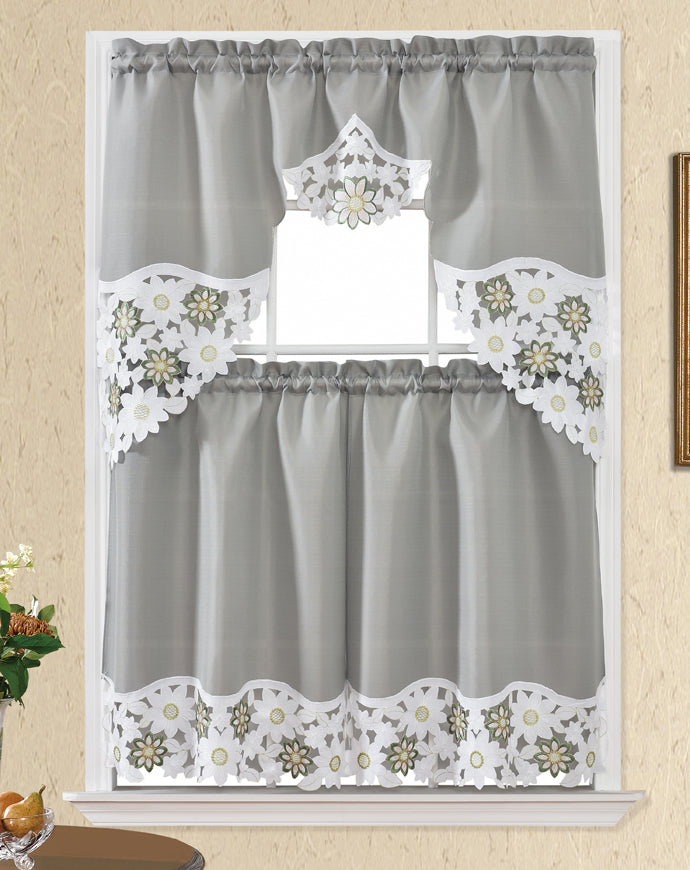 3 Piece - Kitchen Curtain - Kara - Glory Home Design