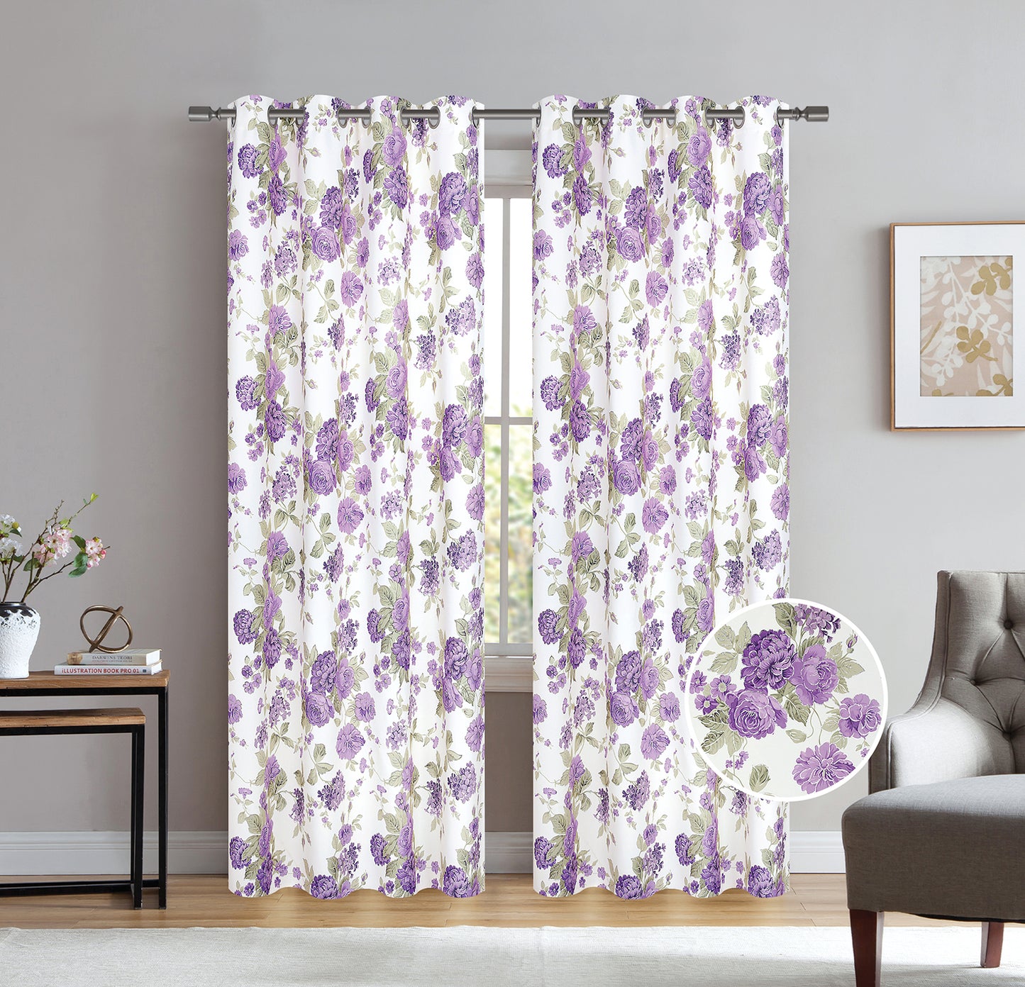 Logan - Foil Printed Blackout Grommet Panel - Glory Home Design