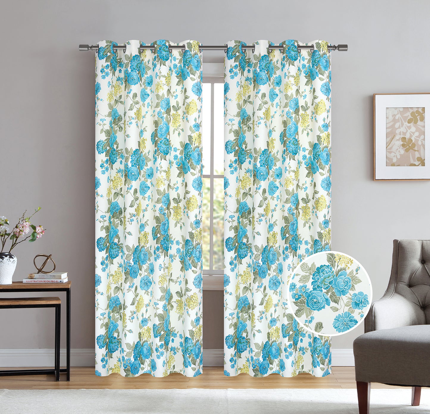 Logan - Foil Printed Blackout Grommet Panel - Glory Home Design