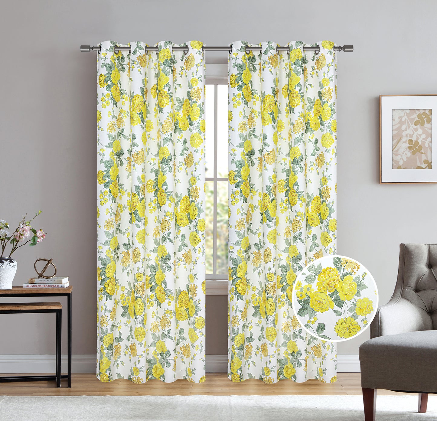 Logan - Foil Printed Blackout Grommet Panel - Glory Home Design