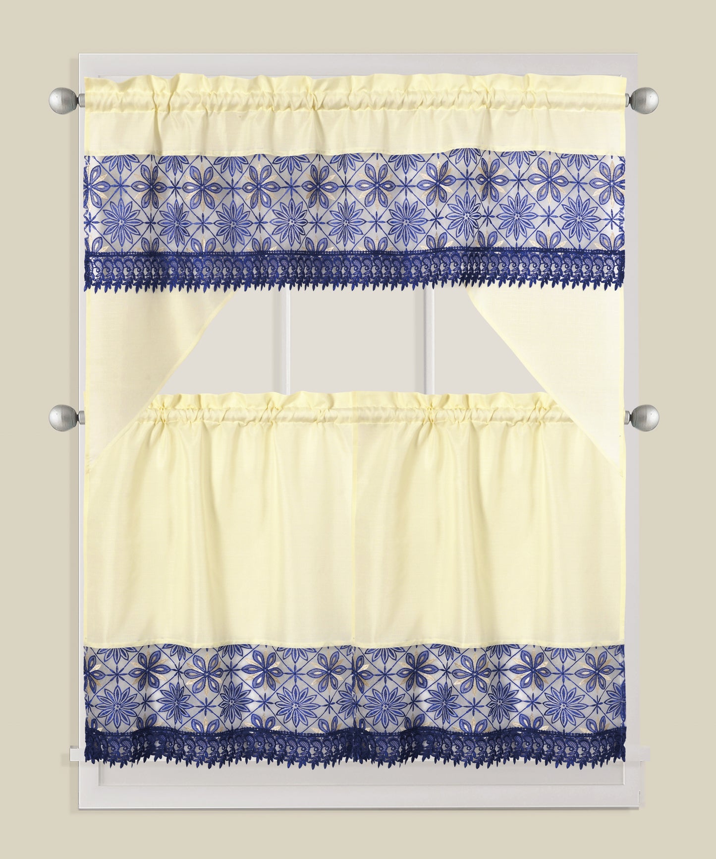 3 Piece - Kitchen Curtain - Lydia - Glory Home Design