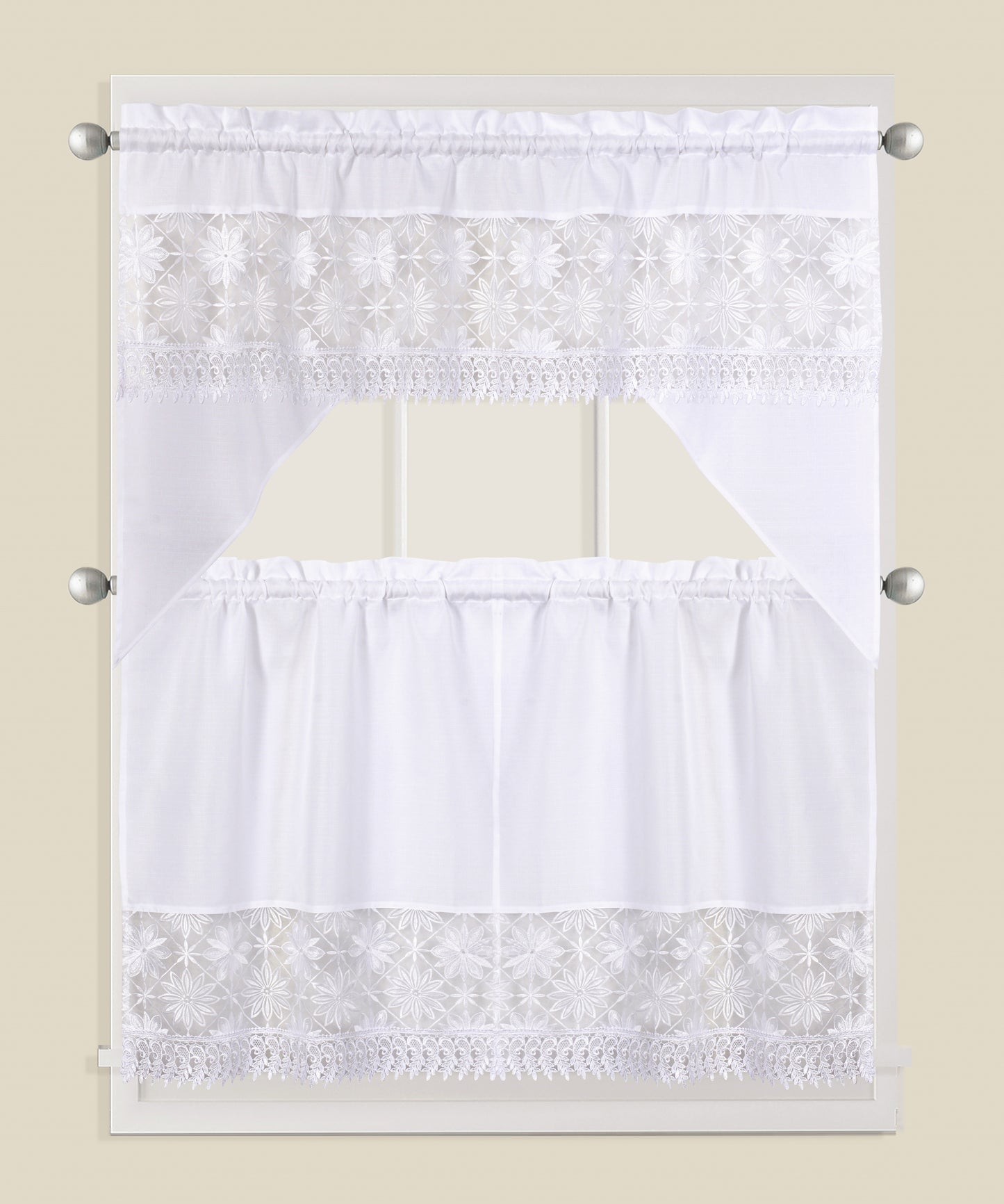 3 Piece - Kitchen Curtain - Lydia - Glory Home Design