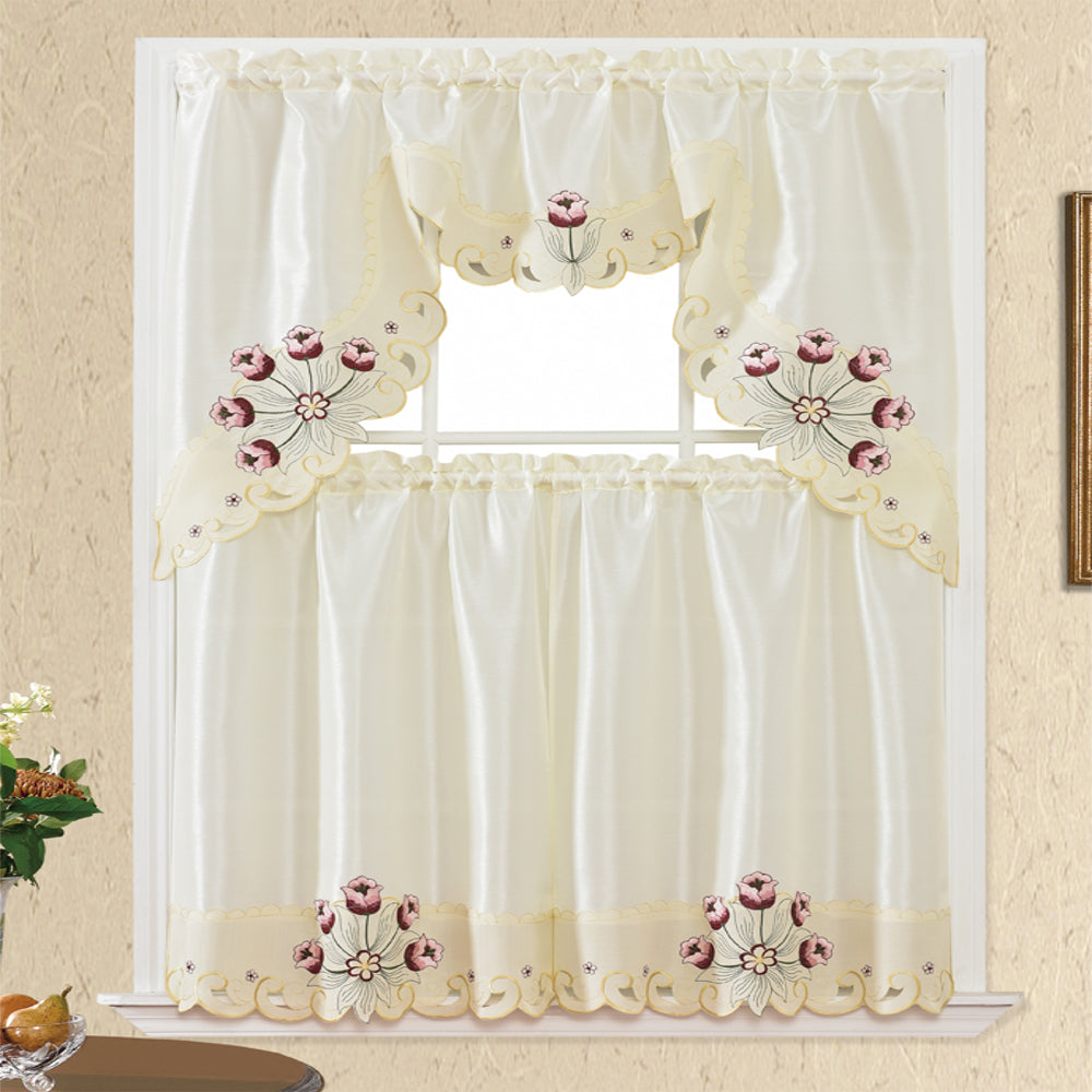 3 Piece - Kitchen Curtain - Miley - Glory Home Design
