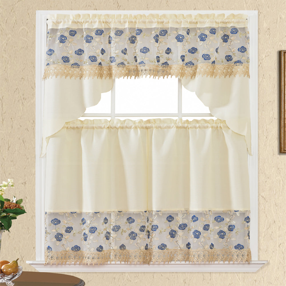 3 Piece - Kitchen Curtain - Sabrina - Glory Home Design