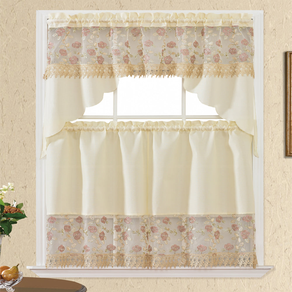3 Piece - Kitchen Curtain - Sabrina - Glory Home Design