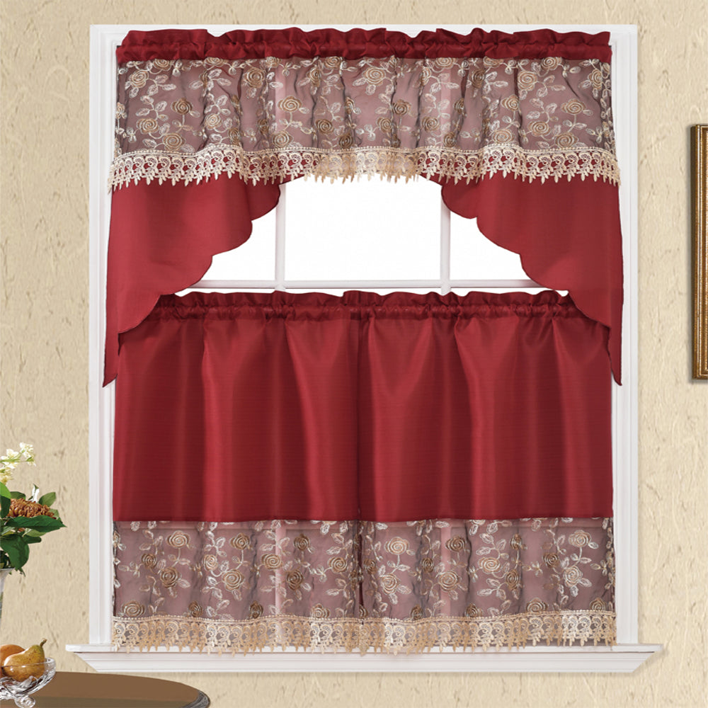 3 Piece - Kitchen Curtain - Sabrina - Glory Home Design