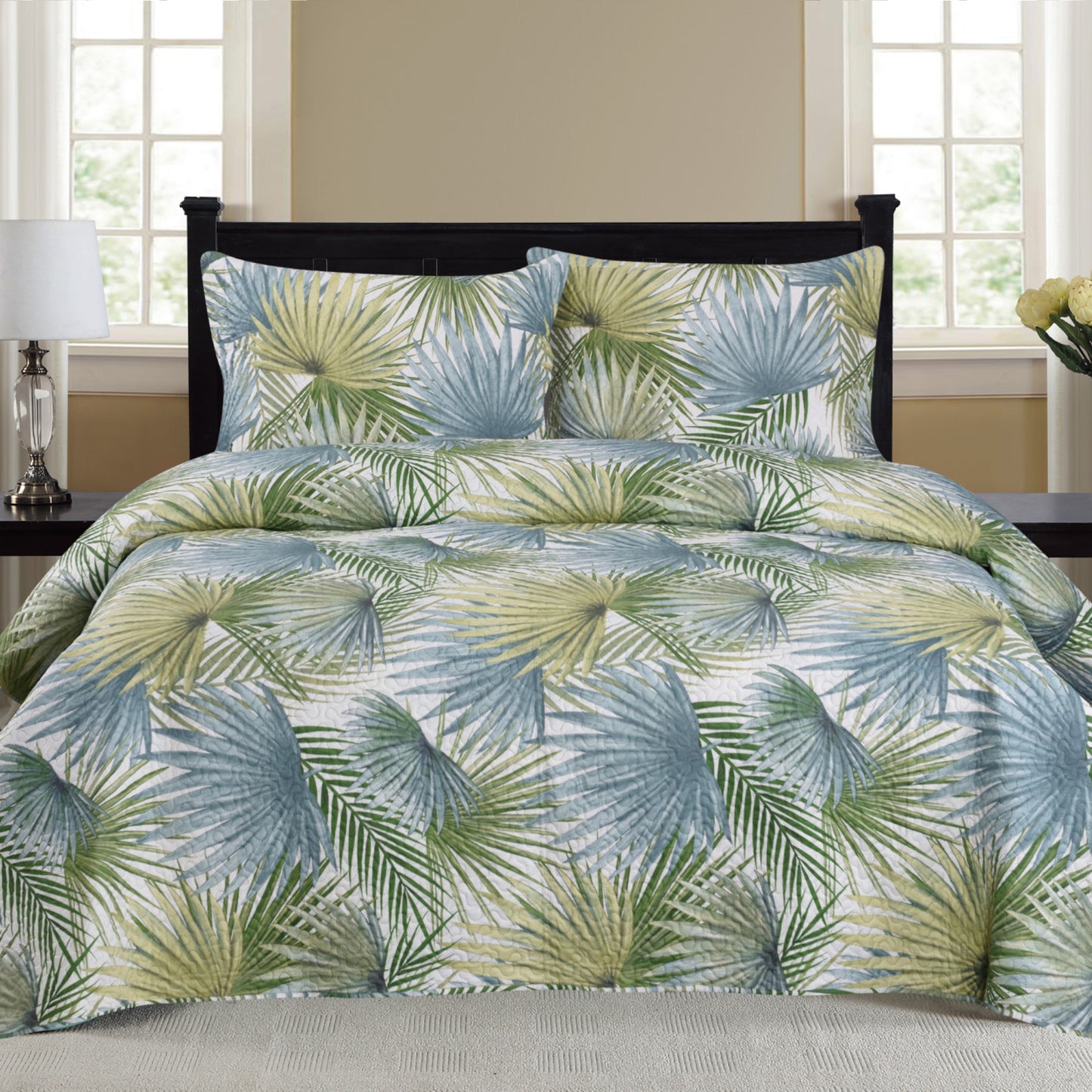 Cynthia - 3 Piece Quilt Set - Sage - Glory Home Design