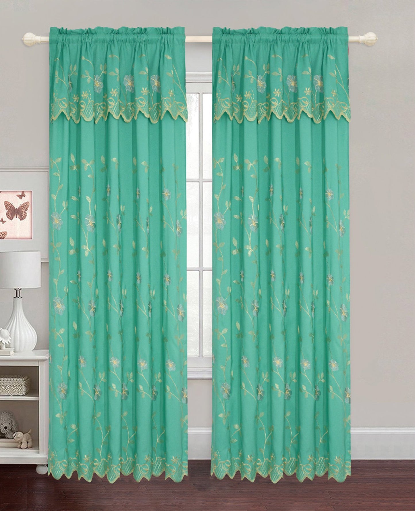 Allison - Embroidered Jacquard Panel Curtain - Glory Home Design