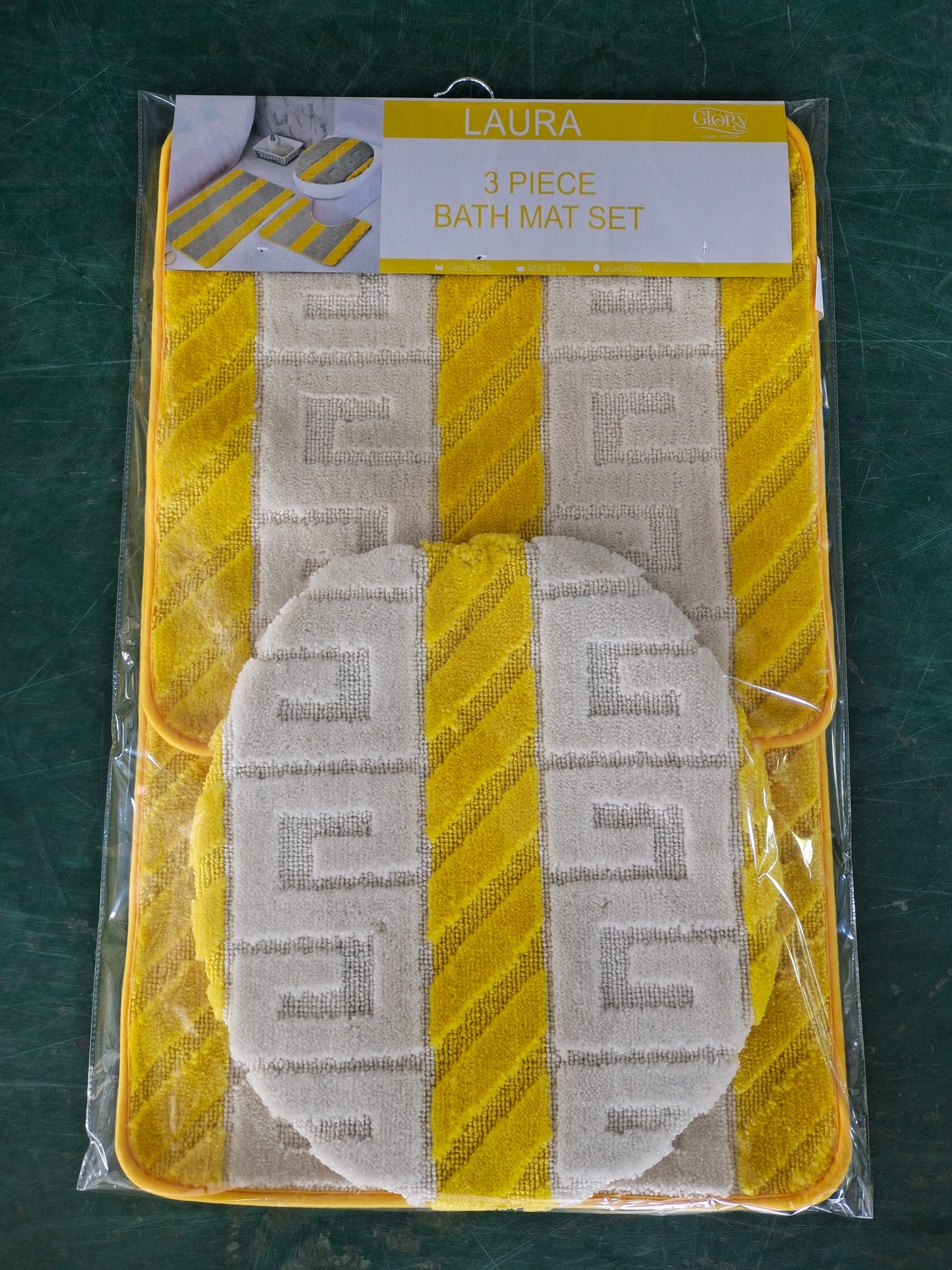 3 Piece Bathmat Set - Laura - Regular & Oversized - Glory Home Design