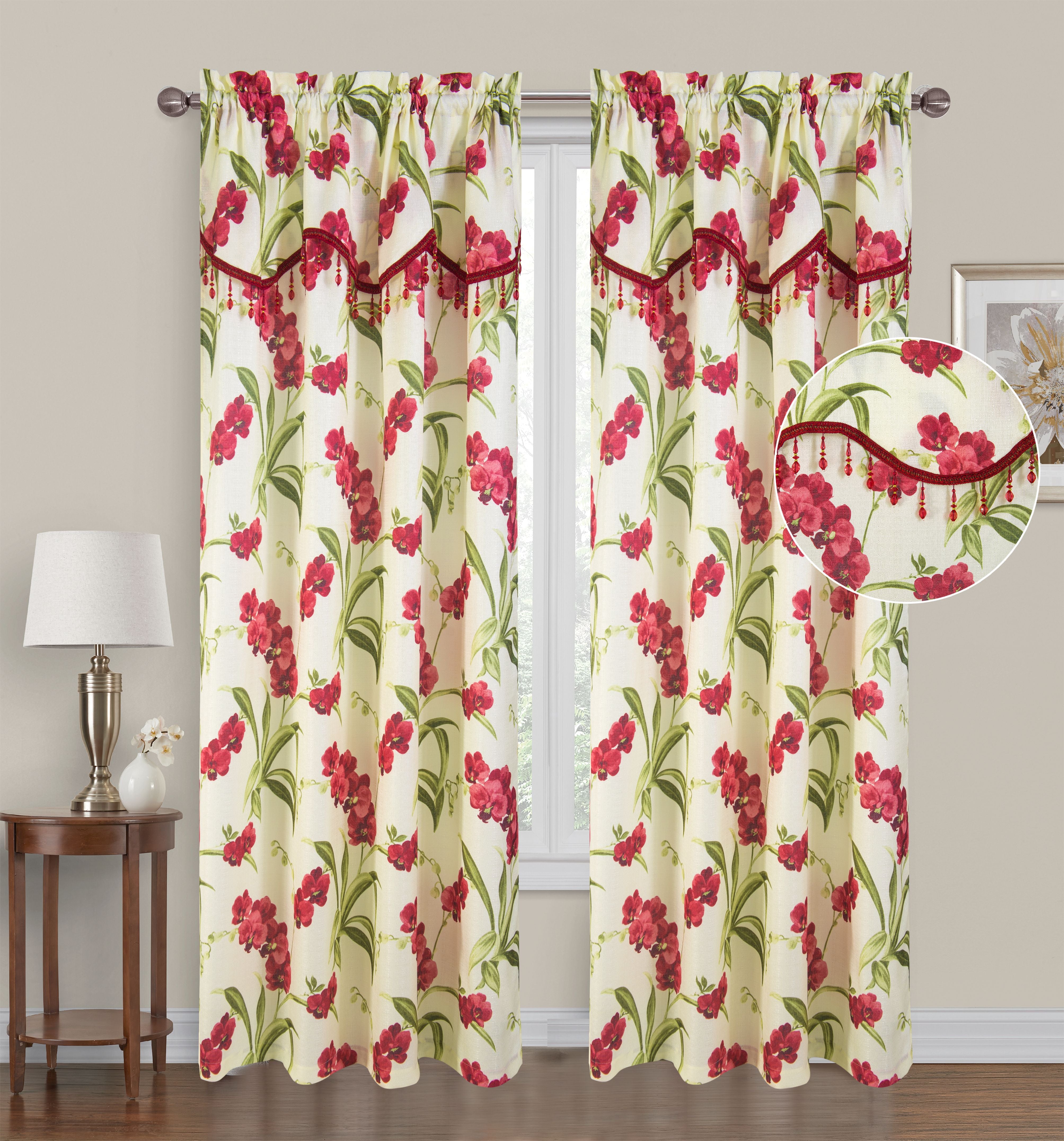 Print Crepe Rod Pocket Panel with Attached Valance – Glory Home Design