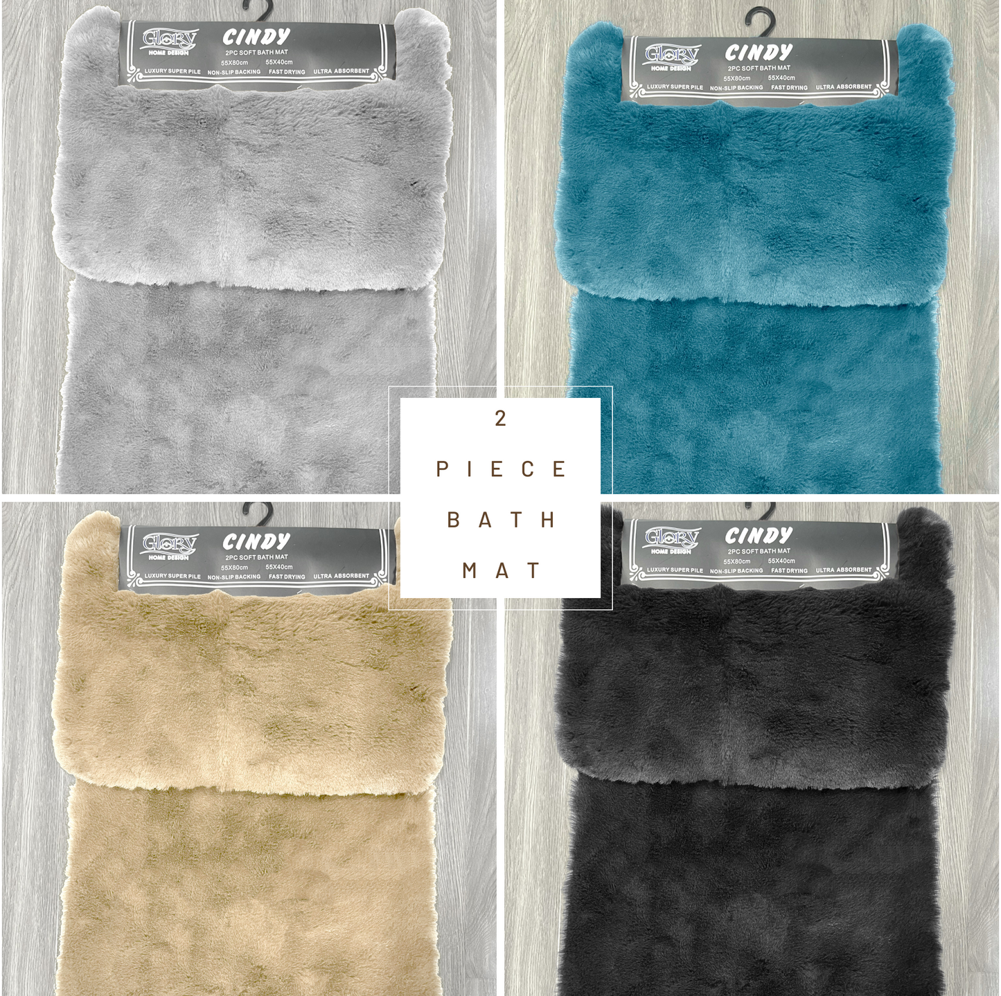 2 Piece Fur Feel Bathmat Set - Glory Home Design