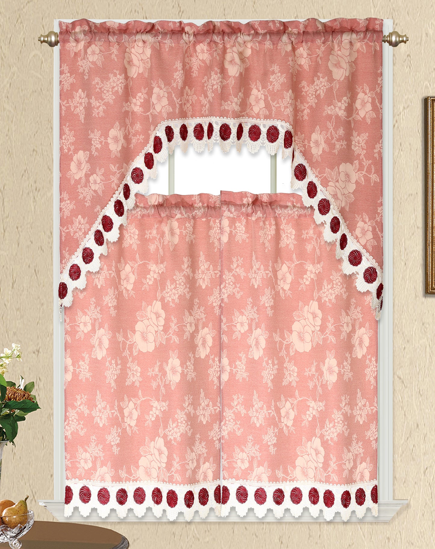 3 Piece - Kitchen Curtain - CELIA - Glory Home Design