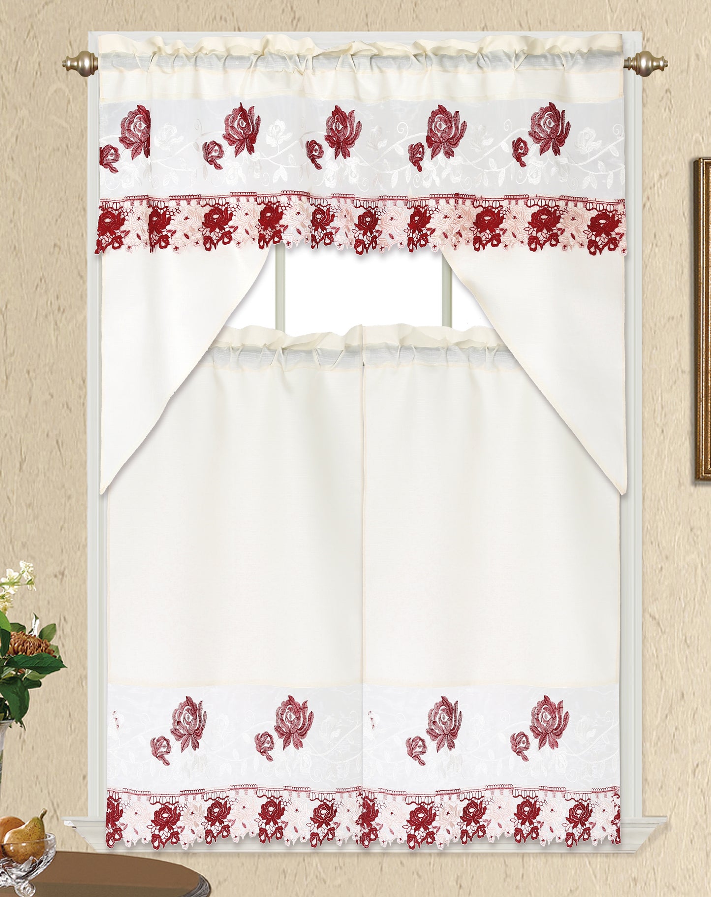 3 Piece - Kitchen Curtain - ERIN