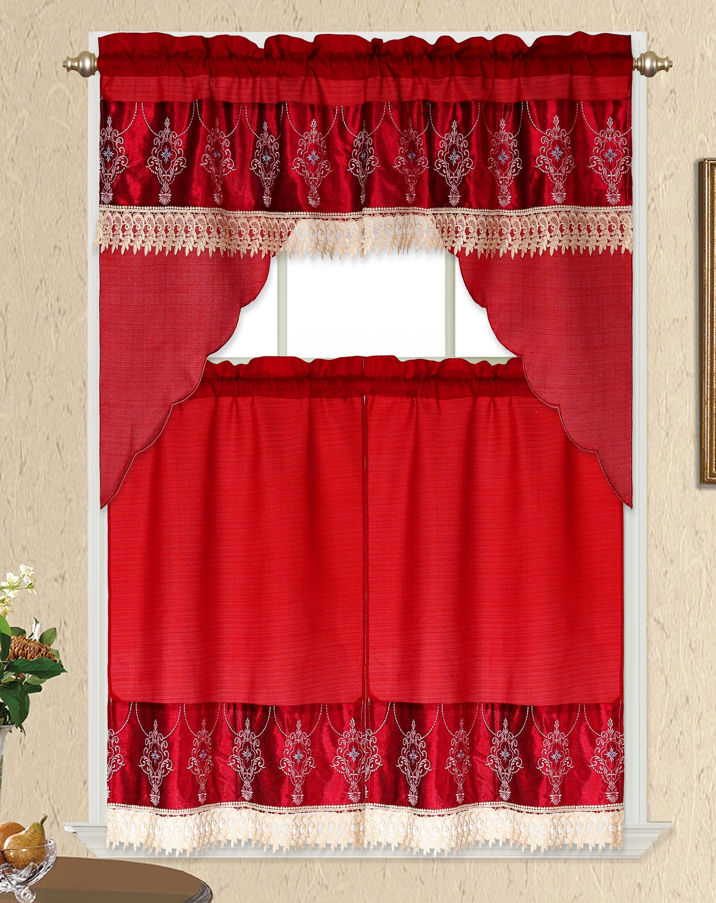 3 Piece - Kitchen Curtain - JOCELYN
