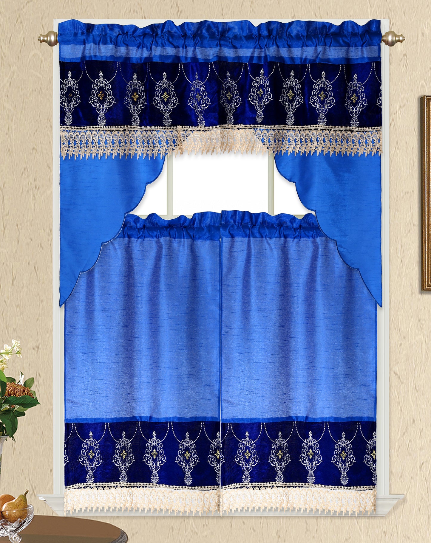 3 Piece - Kitchen Curtain - JOCELYN