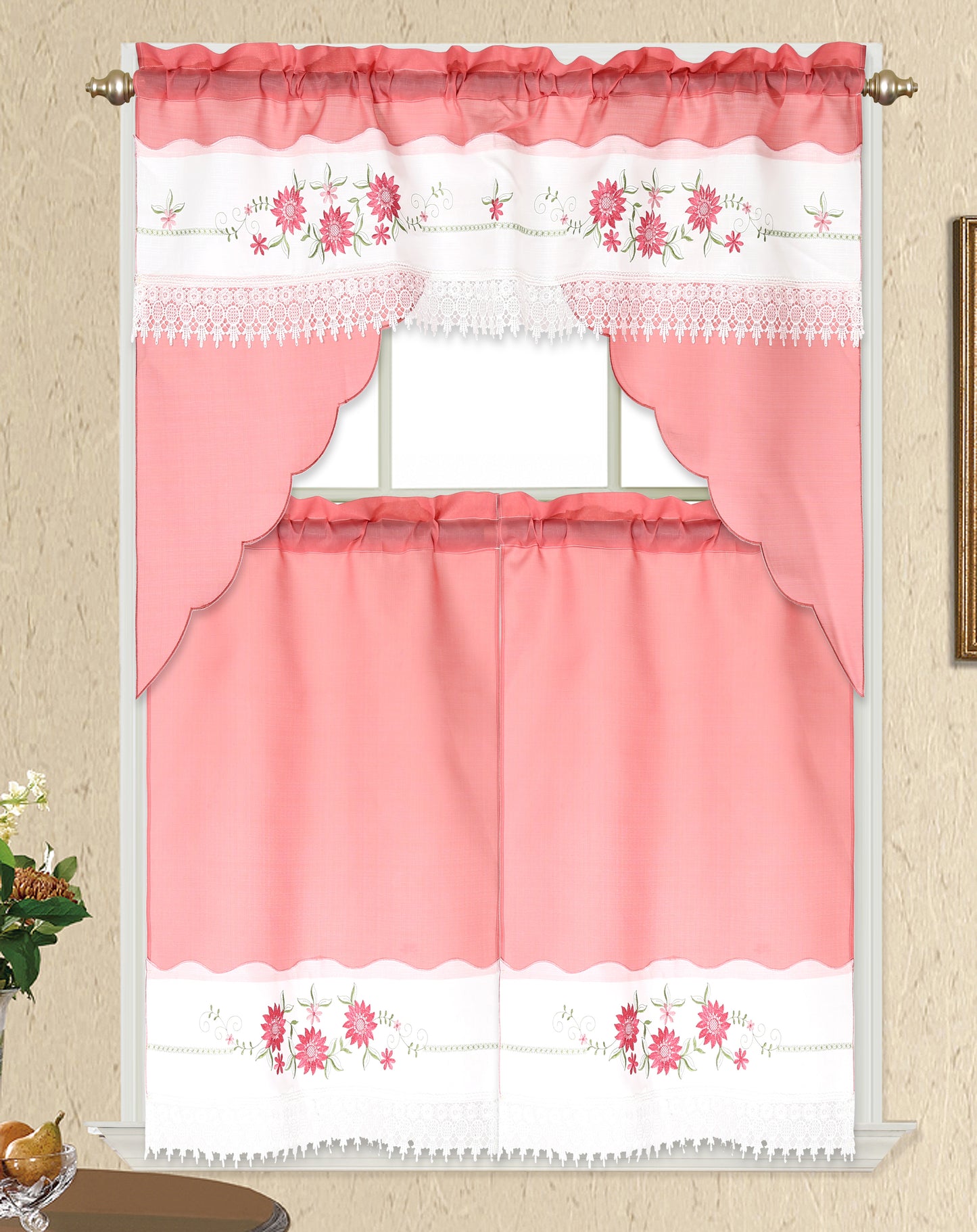 3 Piece - Kitchen Curtain - KENDRA