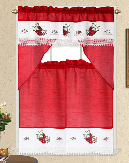 3 Piece - Kitchen Curtain - Louisa