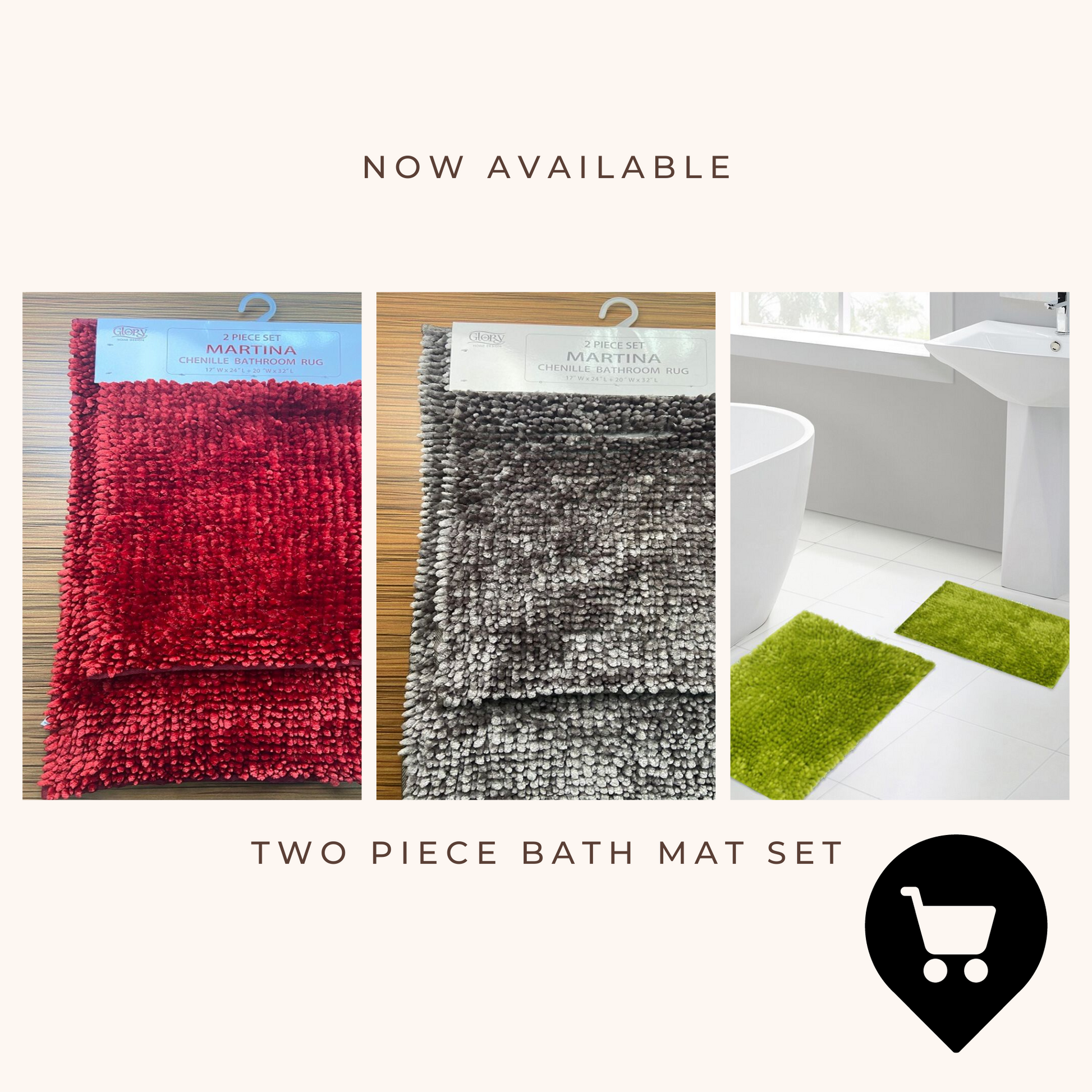 Bath Mat Monogrammed Gray - Lavington Designs LLC
