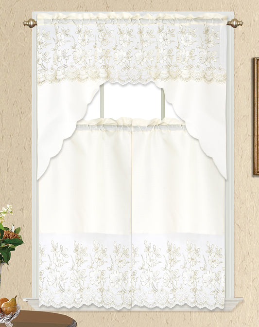 3 Piece - Kitchen Curtain - Macie