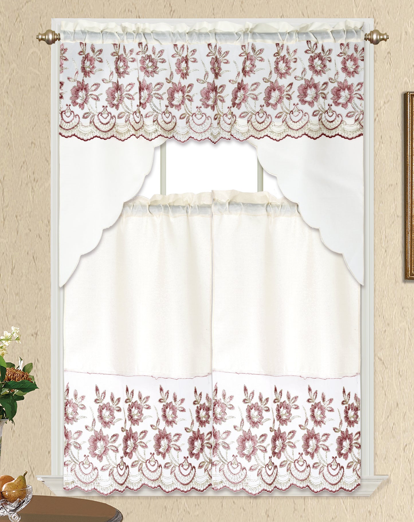 3 Piece - Kitchen Curtain - Macie