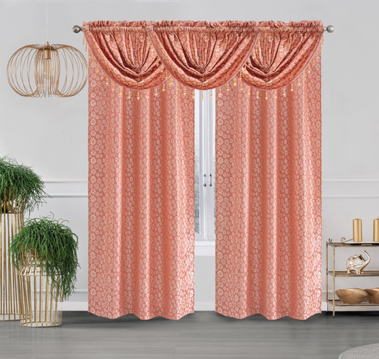 Ramona - Embroidered Macrame Jacquard Panel - Valance sold separately - Glory Home Design