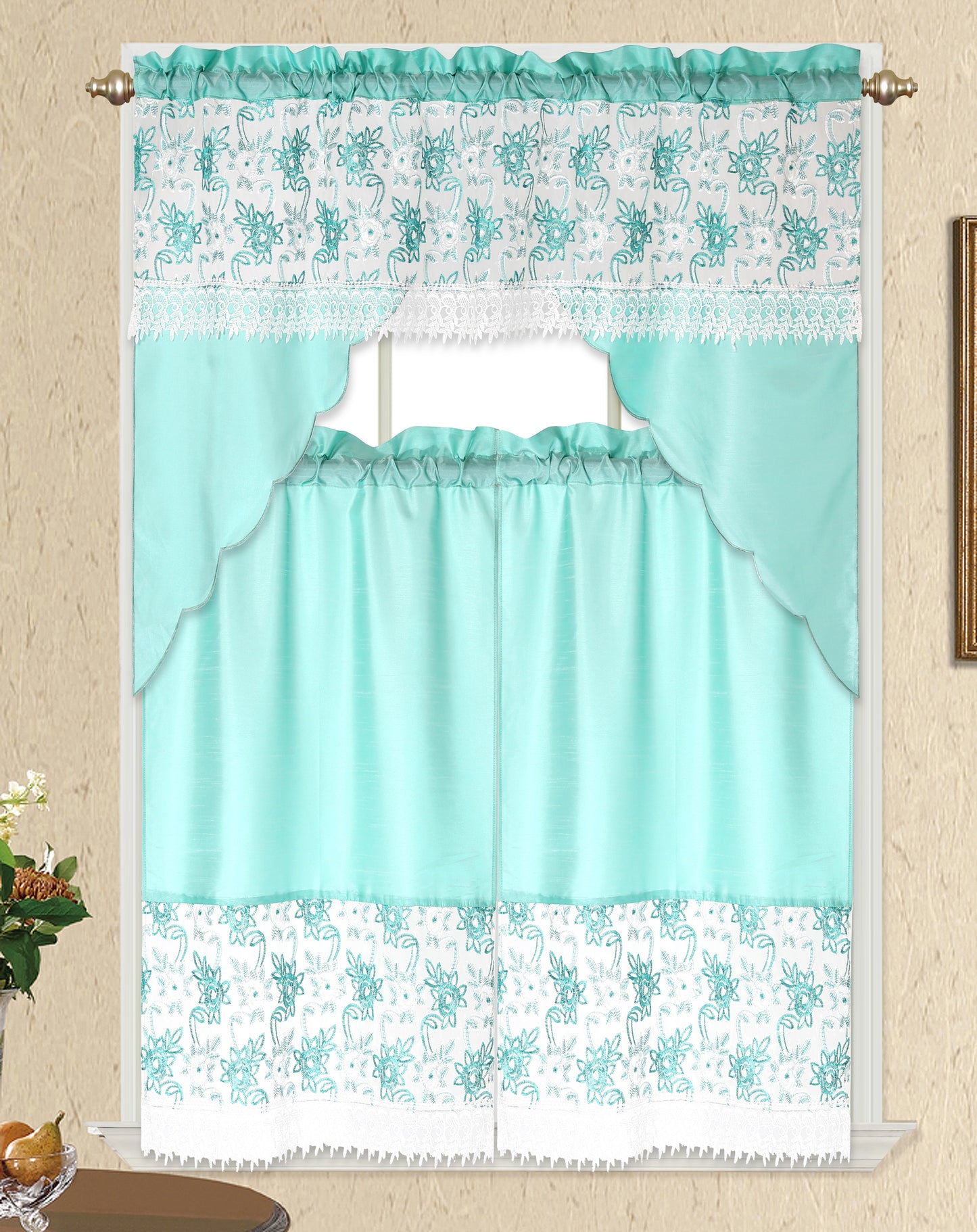 3 Piece - Kitchen Curtain - ROBIN