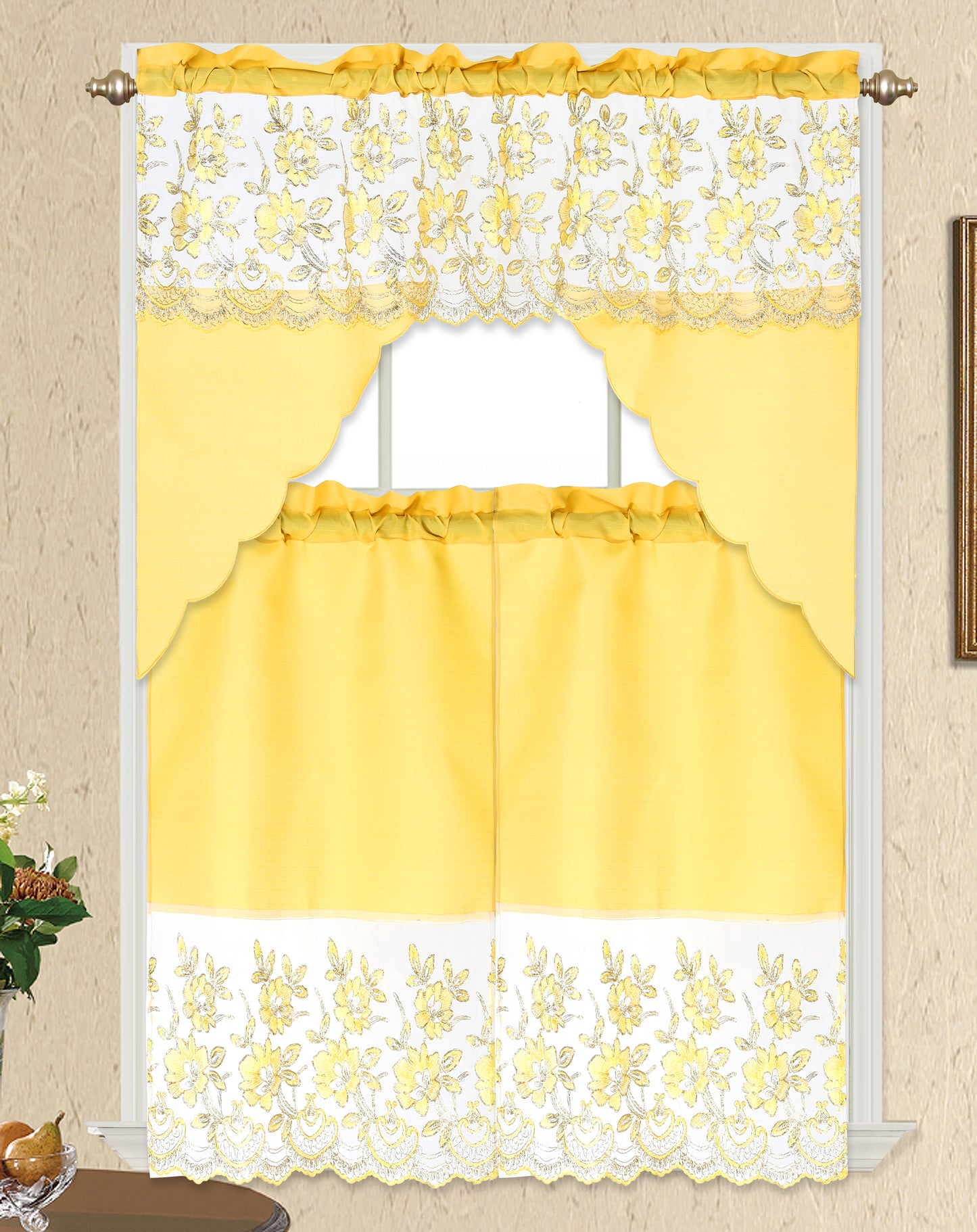 Copy of 3 Piece - Kitchen Curtain - SAMARA