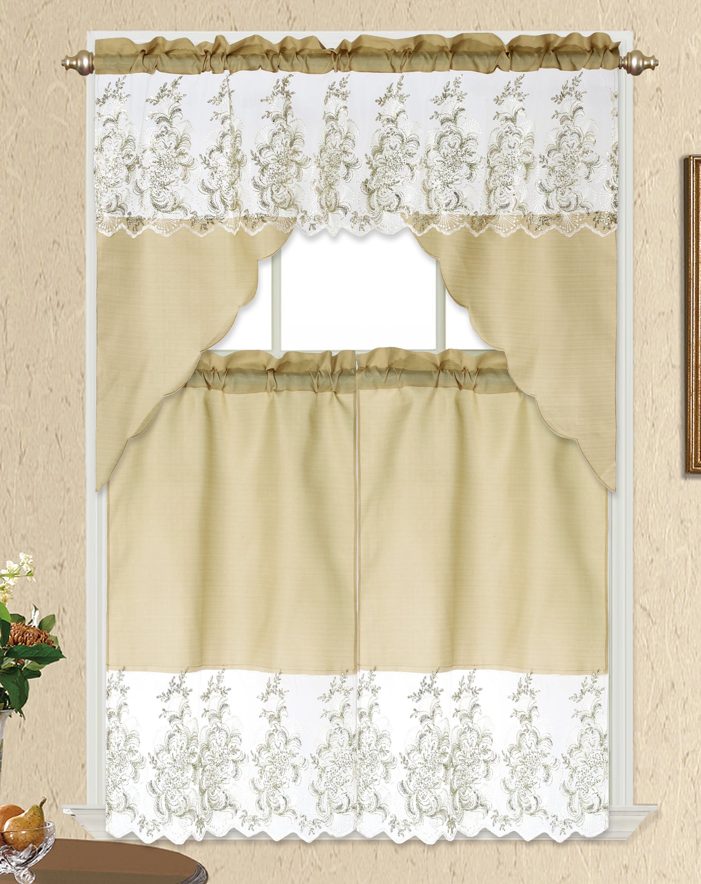 3 Piece - Kitchen Curtain - Tori